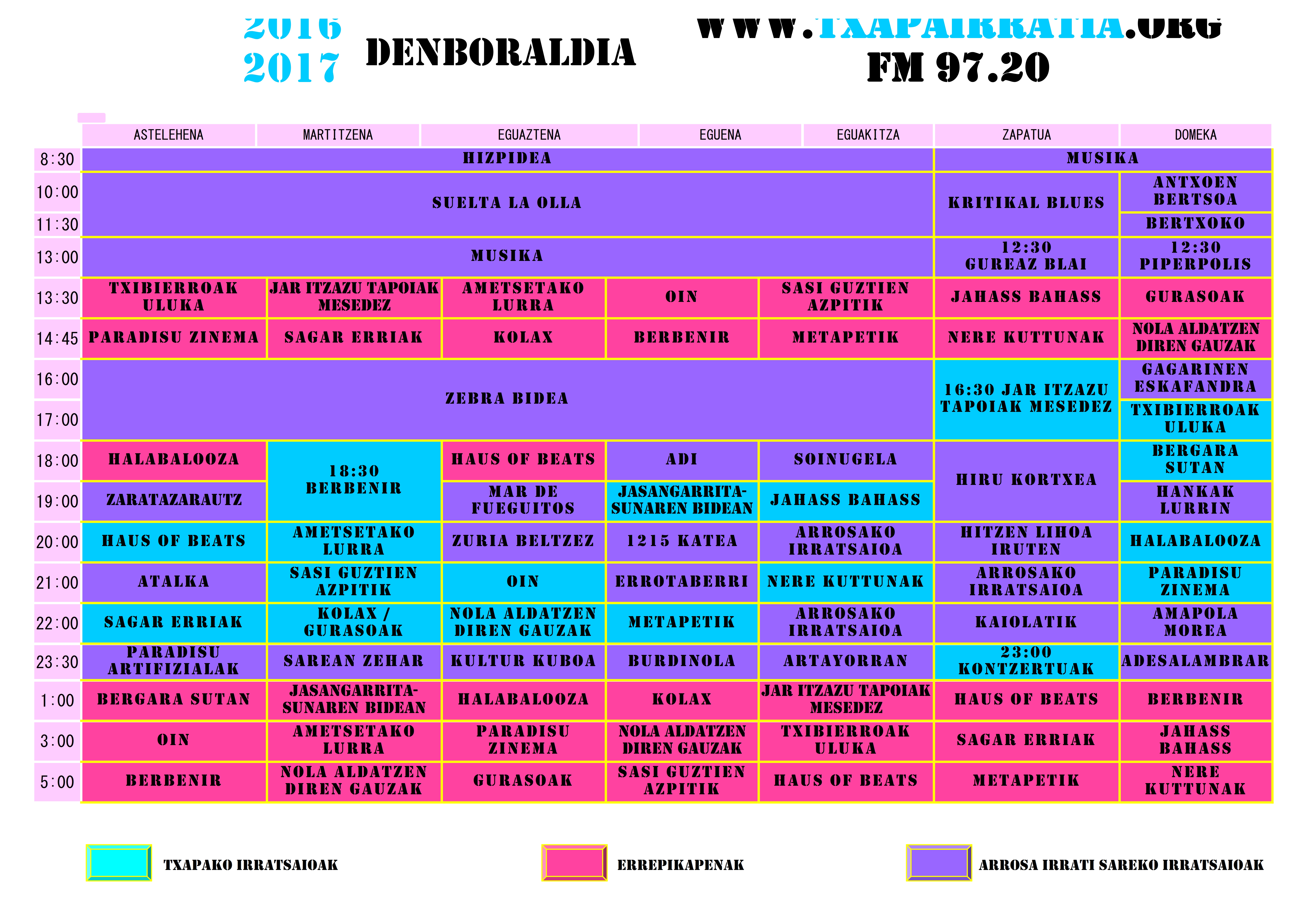 2016 -2017 DENBORALDIKO PROGRAMAZIO AURKEZPENA