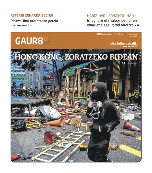 GAUR8 AURRERAPENA | Hong Kong zoratzeko bidean, “Hariz hari, sorgindu hadi”, eta Mirene Begiristain