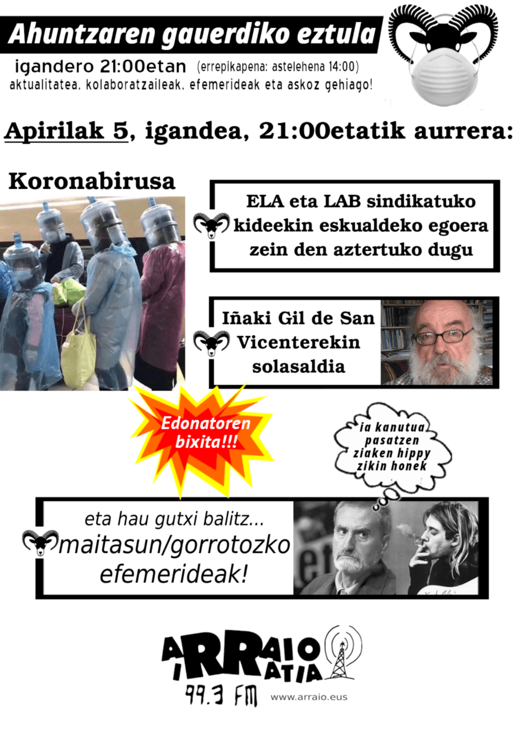 AHUNTZAREN GAUERDIKO EZTULA: Eskualdeko ELA eta LABeko kideak eta Iñaki Gil de San Vicente igande honetan