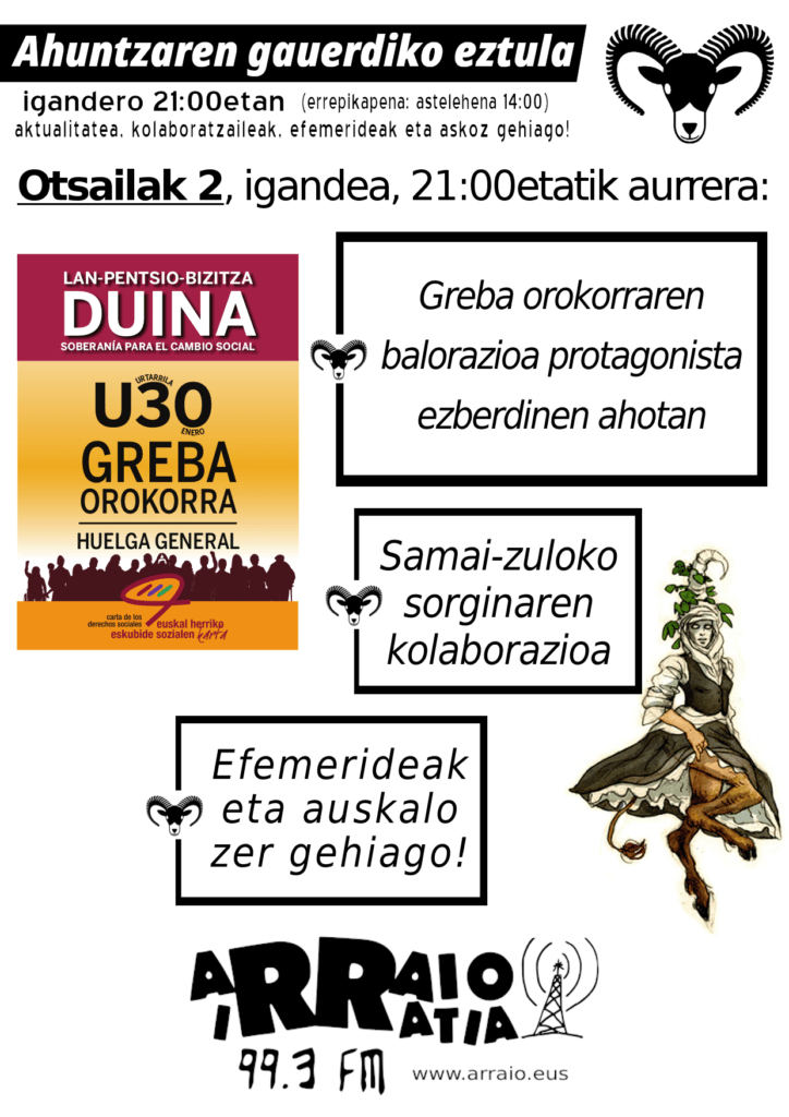 AHUNTZAREN GAUERDIKO EZTULA: Grebaren balorazioa eta Samai-zuloko sorgina igande honetan!