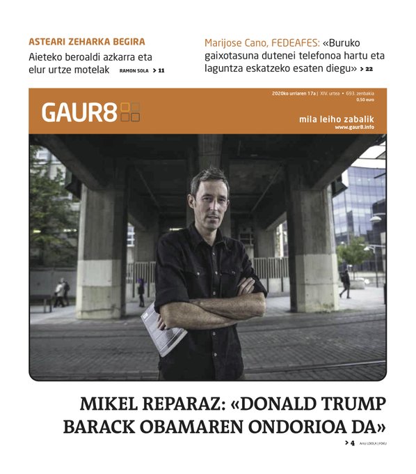 GAUR8 AURRERAPENA | Mikel Reparaz; zirtolariak; eta Marijose Cano