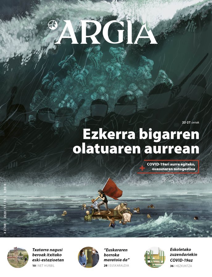 ARGIA AURRERAPENA | Ezkerra bigarren olatuaren aurrean, eski-estazioak hilda; eta Uxue Alberdiri elkarrizketa