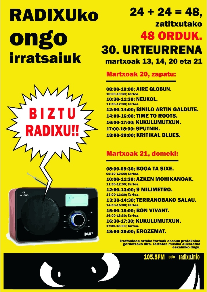 Radixu irratia 30 urteurrena: 48 orduko irratsaioa