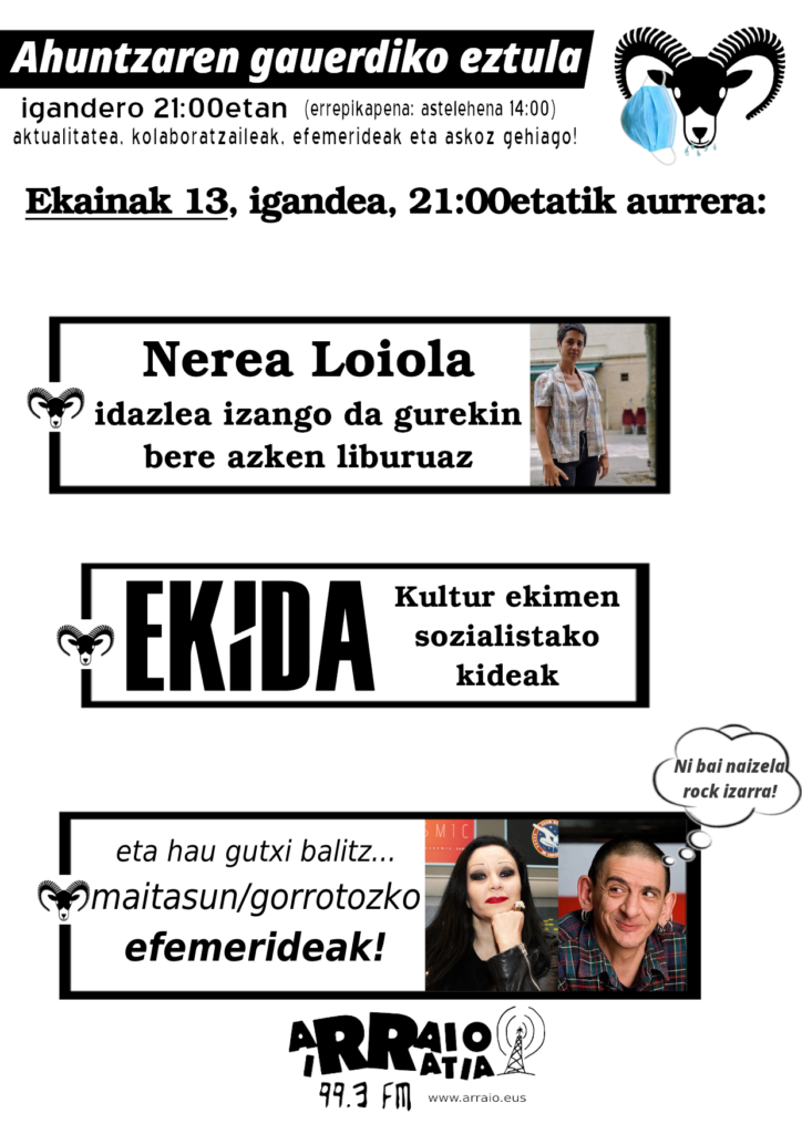 Ekida, sozialisten kultur ekimenaz eta Nerea Loiola idazlea, ‘Epizentroa’ narrazio bildumaz