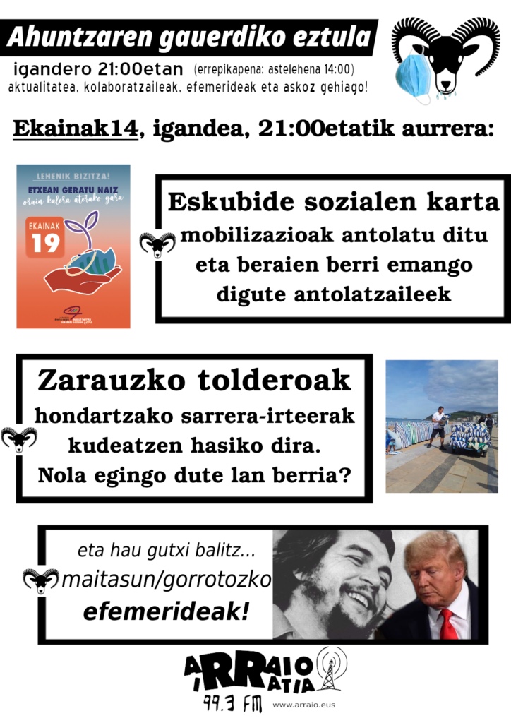 Eskubide sozialen karta eta tolderoak igande honetan!