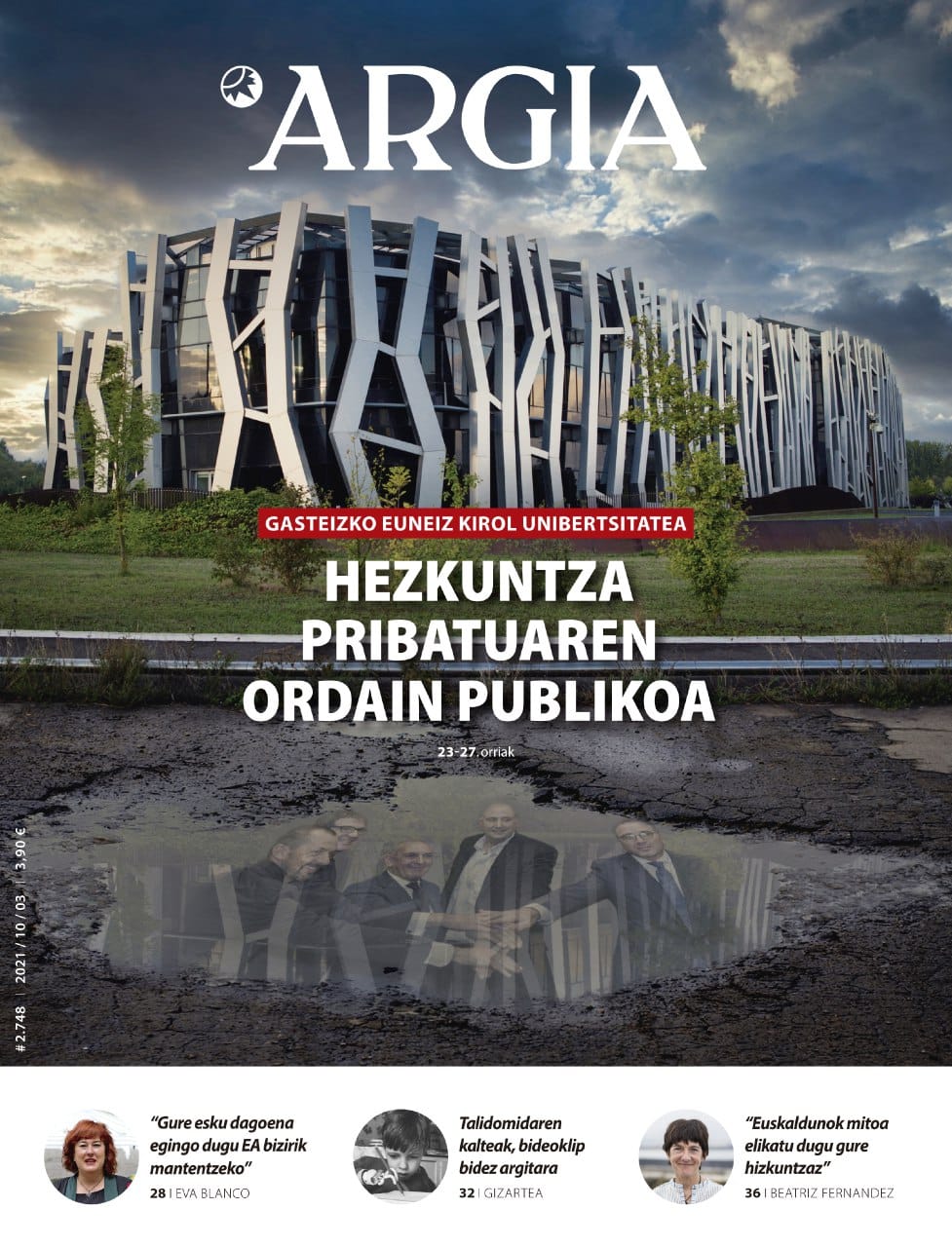 ARGIA AURRERAPENA | Hezkuntza pribatuaren ordain publikoa, El Salvadorren bitcoina bihurtu dutela moneta berri eta Kimetz Aranaren iritzi artikulua