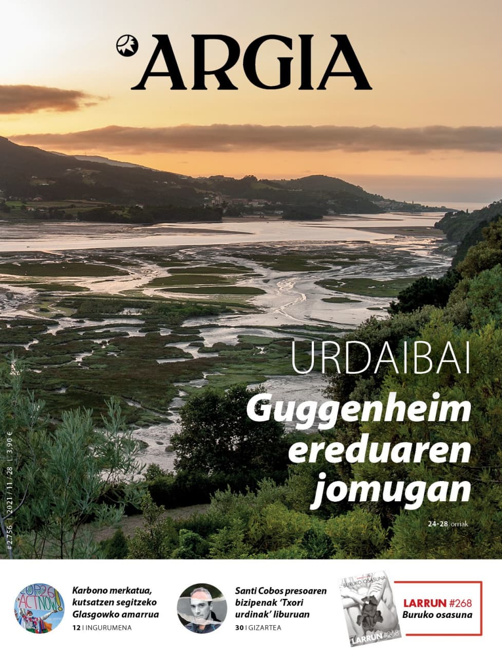 ARGIA AURRERPENA | Urdaibai: Guggenheim ereduaren jomugan, Itziar Castro antzezlea eta poetari elkarrizketa eta artikuluen errepaso laburpena