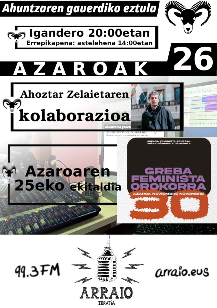 Ahoztarren itzulera eta azaroan 25eko ekitaldia