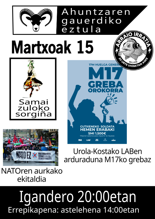 Samai-zuloko sorgiña, M17ko greba eta NATOren aurkako ekitaldia